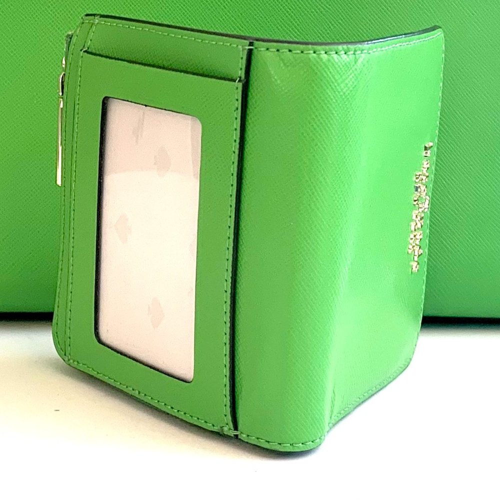 Kate Spade Staci Medium convertible Satchel and Wallet set Saffiano Green - Picture 3 of 6